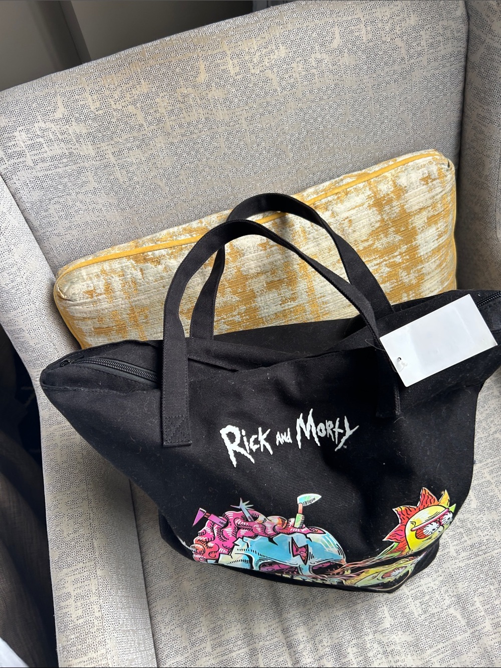 Rick and Morty Black Graphic Tote Bag BRAND NEW TAG QUICK NYC SHIPPING - Picture 10 of 16